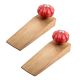 2 Pieces Red Big Melon Ceramic Wooden Door Stopper